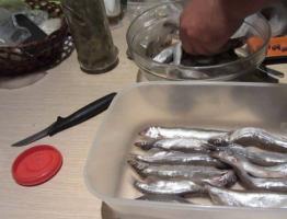 Homemade pickled capelin